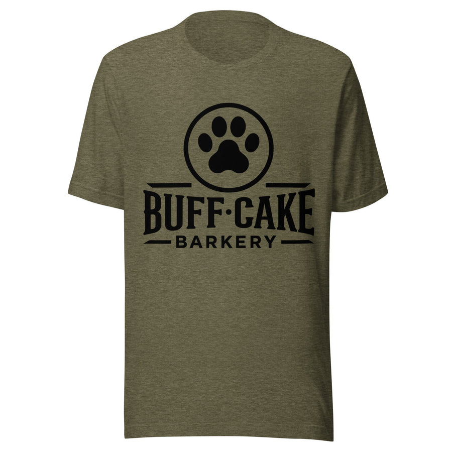 Certified Dog Treat Dealer BCB Crew Wear Tee in heather olive - front view