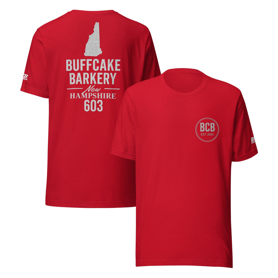 603 BCB Crew Wear Tee in red - front and back view