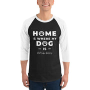 “Home Is Where My Dog Is “ 3/4 sleeve shirt Buff Cake Barkery Black/White S 