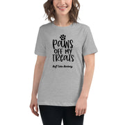 Paws Off My Treats Women's Relaxed T-Shirt Buff Cake Barkery Athletic Heather S 