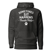 Sometimes Sits Happens - Unisex Hoodie Buff Cake Barkery Charcoal Heather S 