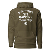 Sometimes Sits Happens - Unisex Hoodie Buff Cake Barkery Military Green S 
