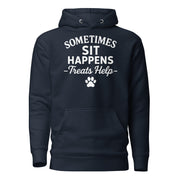 Sometimes Sits Happens - Unisex Hoodie Buff Cake Barkery Navy Blazer S 