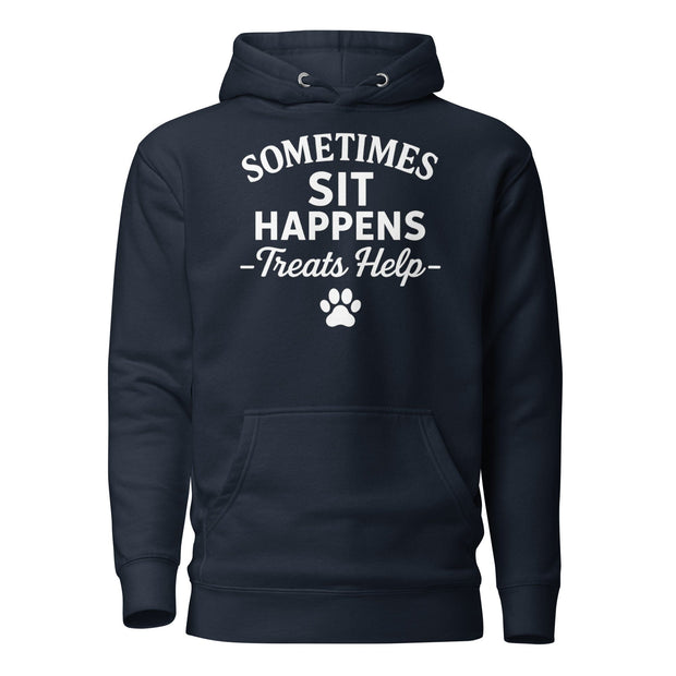 Sometimes Sits Happens - Unisex Hoodie Buff Cake Barkery Navy Blazer S 