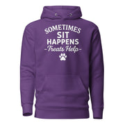 Sometimes Sits Happens - Unisex Hoodie Buff Cake Barkery Purple S 