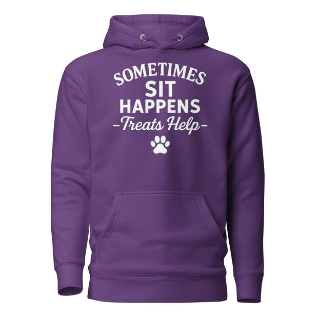 Sometimes Sits Happens - Unisex Hoodie Buff Cake Barkery Purple S 