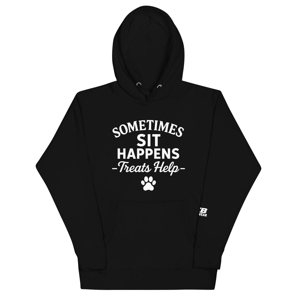 Sometimes Sit Happens BCB Crew Wear Hoodie in black - front view