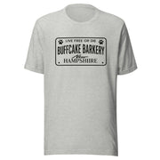 Live Free or Die " License Plate" BCB Crew Wear Unisex t-shirt Buff Cake Barkery Athletic Heather S 