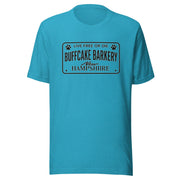 Live Free or Die " License Plate" BCB Crew Wear Unisex t-shirt Buff Cake Barkery Heather Aqua S 