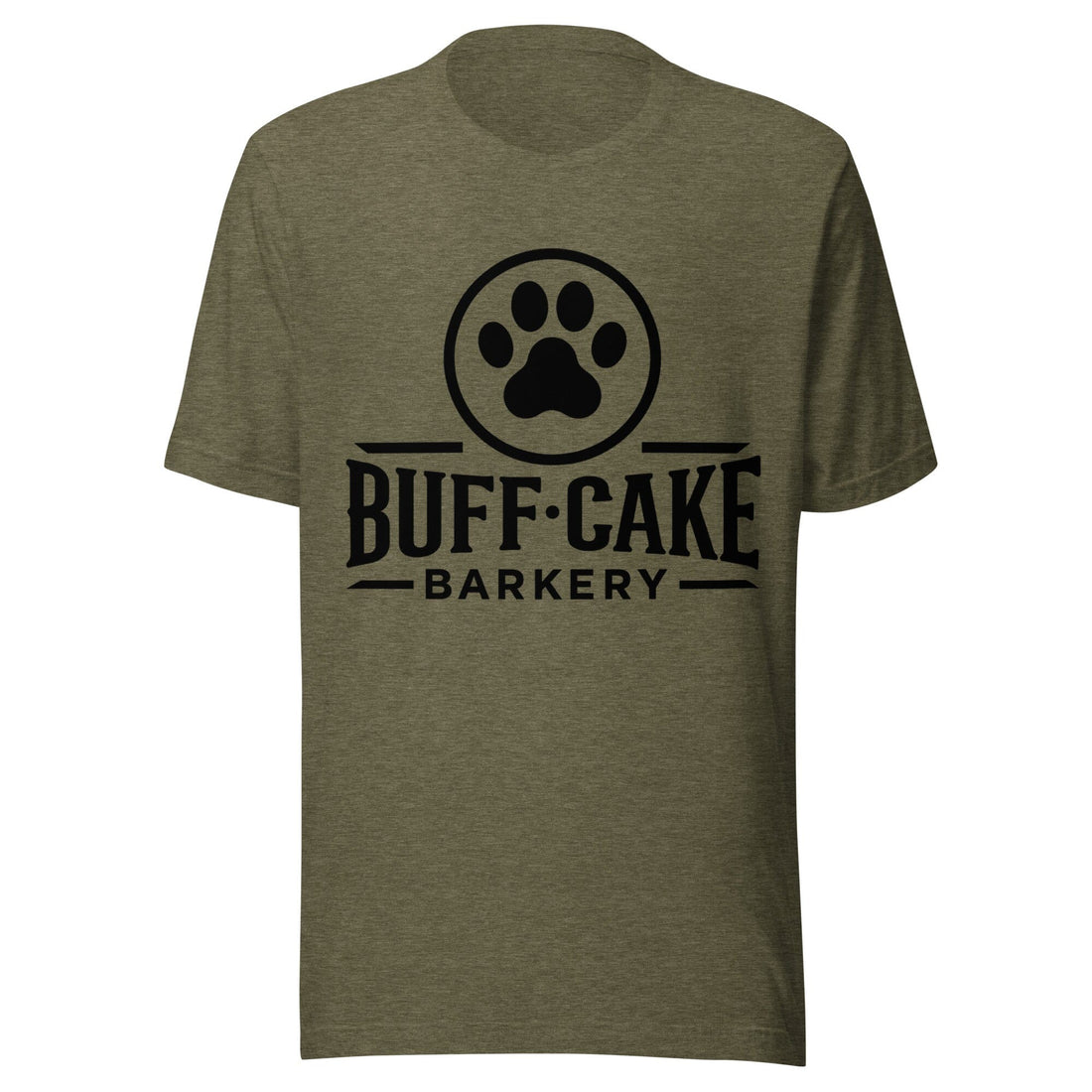 Certified Dog Treat Dealer BCB Crew Wear Tee in heather olive - front view