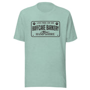 Live Free or Die " License Plate" BCB Crew Wear Unisex t-shirt Buff Cake Barkery Heather Prism Dusty Blue S 