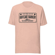 Live Free or Die " License Plate" BCB Crew Wear Unisex t-shirt Buff Cake Barkery Heather Prism Peach S 