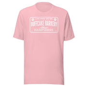 Live Free or Die " License Plate" BCB Crew Wear Unisex t-shirt Buff Cake Barkery Pink S 