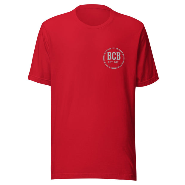 BCB Crew Wear- 603 unisex Tee Buff Cake Barkery Red XS 