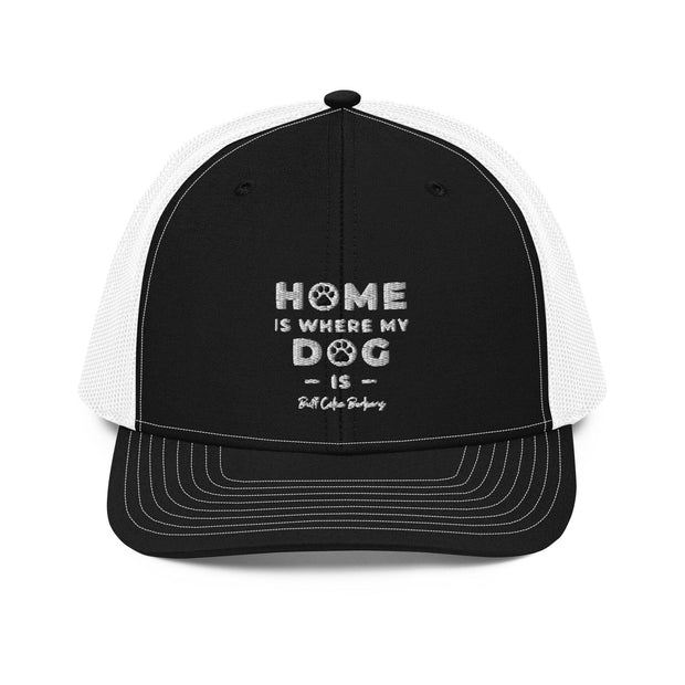 ‘Home Is Where My Dog Is’ Trucker Cap Buff Cake Barkery Black / White 