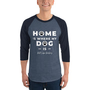 “Home Is Where My Dog Is “ 3/4 sleeve shirt Buff Cake Barkery Heather Denim/Navy S 