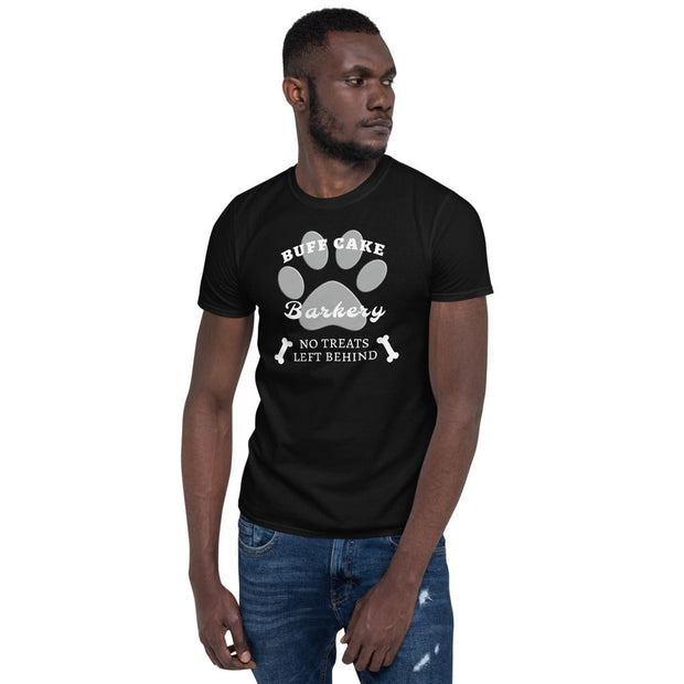 Short-Sleeve Mens T-Shirt No Treats Left Behind Buff Cake Barkery Black S 