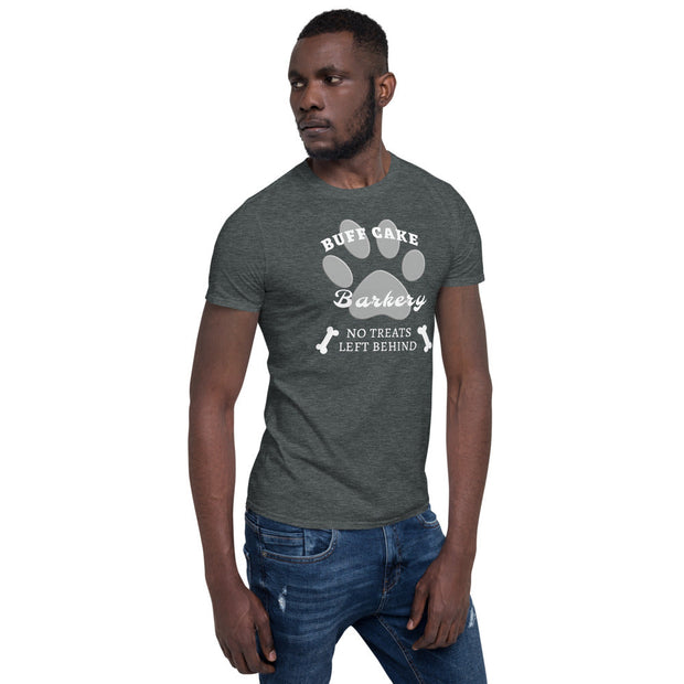 Short-Sleeve Mens T-Shirt No Treats Left Behind Buff Cake Barkery 
