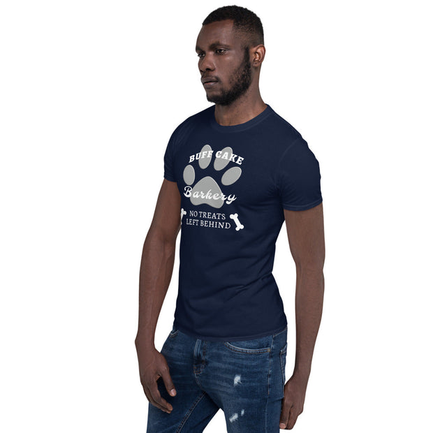 Short-Sleeve Mens T-Shirt No Treats Left Behind Buff Cake Barkery 