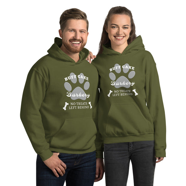 Unisex Hoodie No Treats Left Behind Buff Cake Barkery Military Green S 