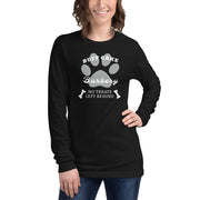 Unisex Long Sleeve Tee No Treats Left Behind Buff Cake Barkery Black Heather XS 