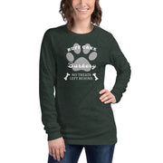 Long Sleeve Tee No Treats Left Behind Buff Cake Barkery Heather Forest XS 