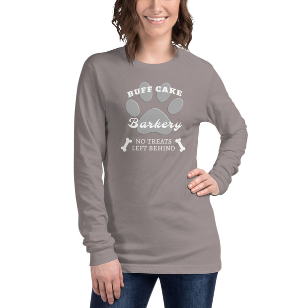 Long Sleeve Tee No Treats Left Behind Buff Cake Barkery Storm XS 