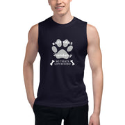 No Treats Left Behind Muscle Shirt Buff Cake Barkery Navy S 