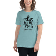 Paws Off My Treats Women's Relaxed T-Shirt Buff Cake Barkery Heather Blue Lagoon S 